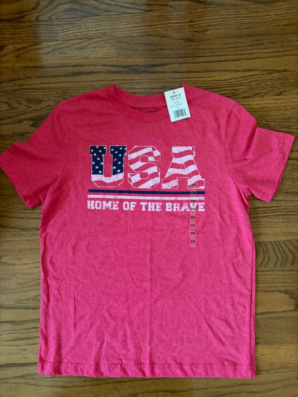 Kohl's Kids Pink USA 'Home of the Brave' Graphic Tee